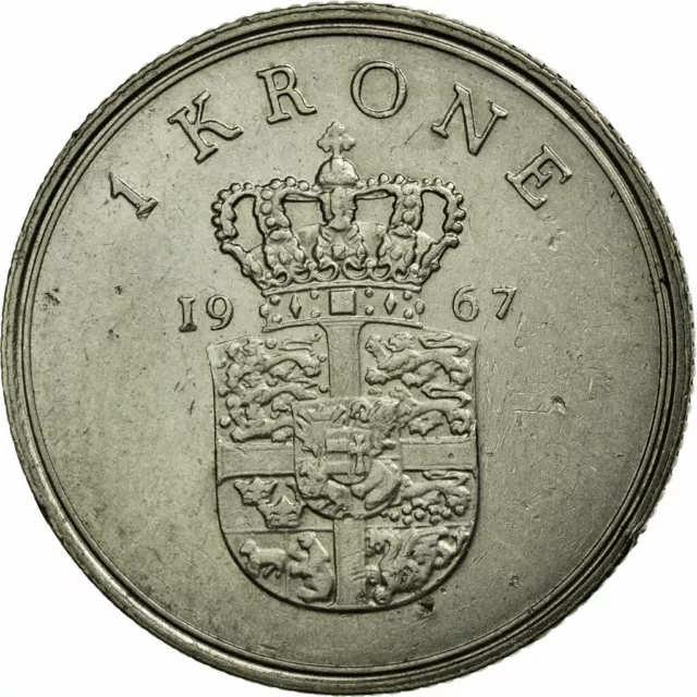 [#74002] Coin, Denmark, Frederik IX, Krone, 1967, AU(55-58), Copper-nickel, KM:8 2