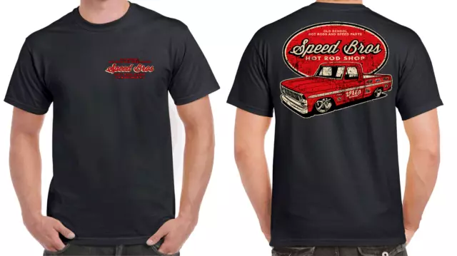 Speed Bros Hot Rod Garage T-Shirt T Shirt Clothing 100% Cotton Rat Rod Hot Rod