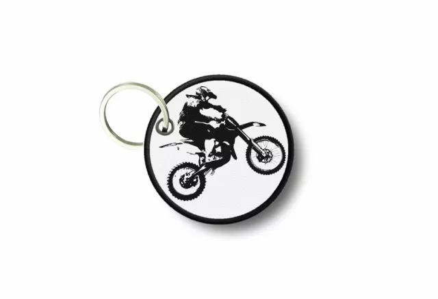 Porte cle cles clef brode patch ecusson moto motocross motard