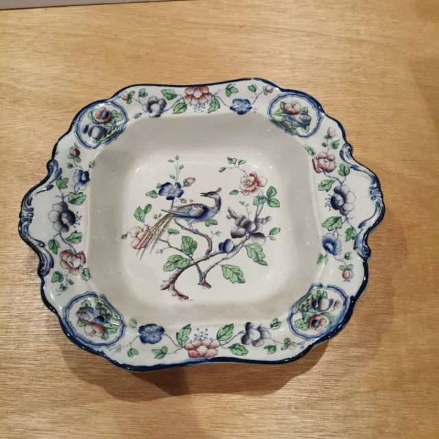 Corona Ware "Old Woodstock" No.661491. Dish. Peacock and Flower Decoration.