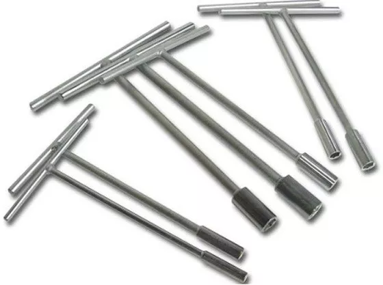 Jeu de 8 cles 6 pans CHC avec manche en T. Outil atelier mecanique moto auto.