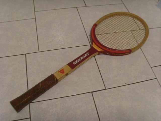 Raquette de tennis Donnay en bois avec presse métal Zephyr