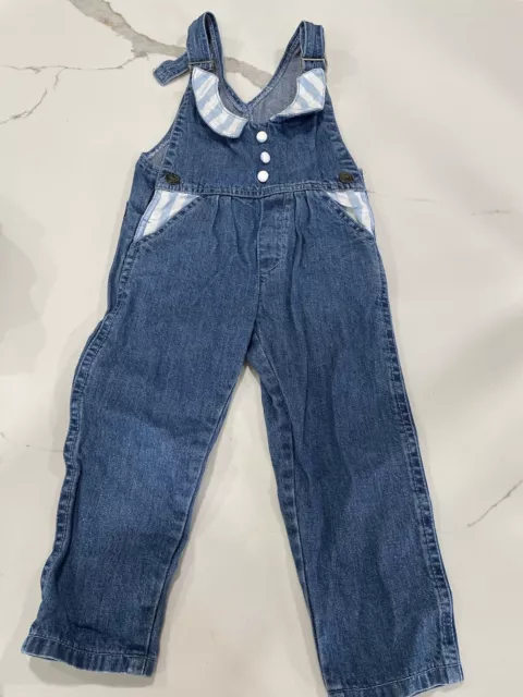 Vtg Guess Blue Denim Bib Overalls Girls Toddler Baby 24 Mos AK28