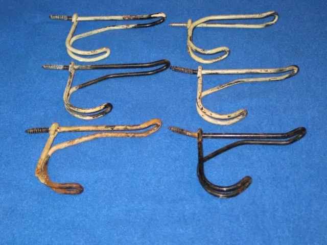 6 Vintage Metal Threaded Wire Hooks Coat hooks Farmhouse  wire coat hook