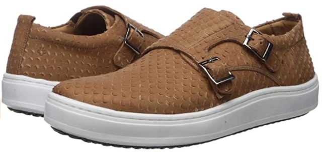 Brothers United Cedar Rd Sz 9 M EU 43 Homme Double Moine Slip Sur Baskets Cognac