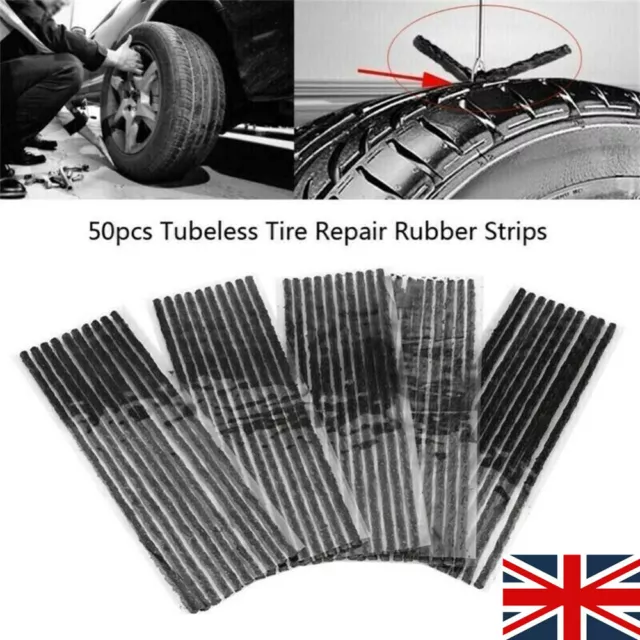 50X Van Auto Car Tyre Tubeless Seal Plug Tire Puncture Repair Strings Strip UK