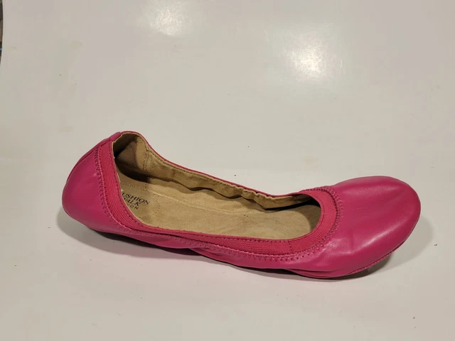 Avon Cushion Walk Womens 7 M Bright Pink Ballet Flat Round Toe Faux Leather Shoe