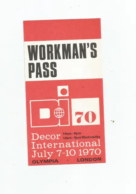 decor international exbtn workmans pass olympia 1970