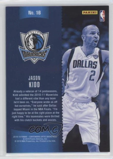 2018 Contenders Optic Winning Tickets Prizms Red Cracked Ice Jason Kidd #16 HOF 2
