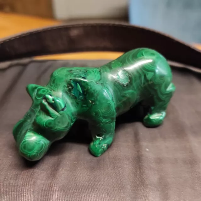 Sculpture Malachite Hippopotame 9 cm 152 gr 2