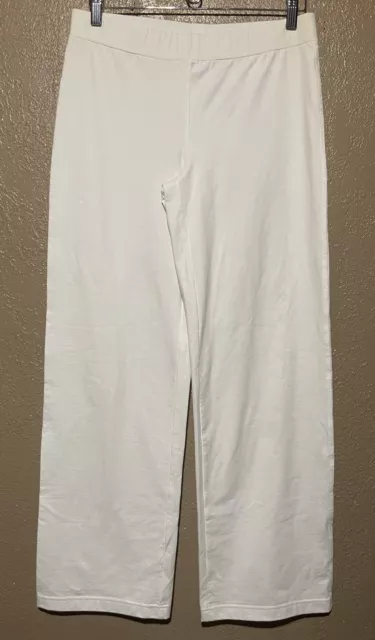 NEON BUDDHA Wide Leg Yoga Pants Small  Cotton Blend Stretch Hippie White