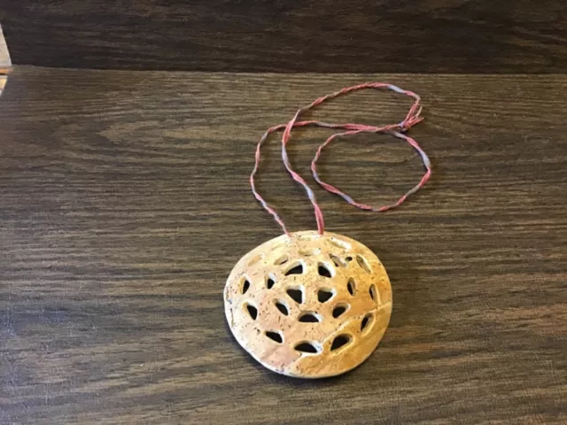 Native American    Large shell Gorget  necklace   protective Amulet rare!