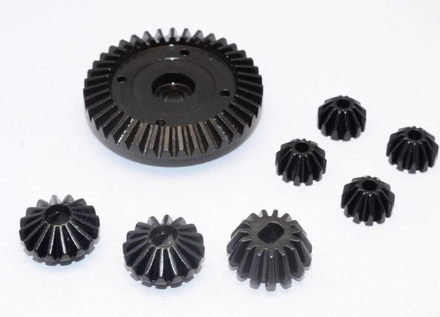 GPM TT2100-BK Stahl Ring Getriebe & Kegelradgetriebe Schwarz Tamiya TT02 TT02B