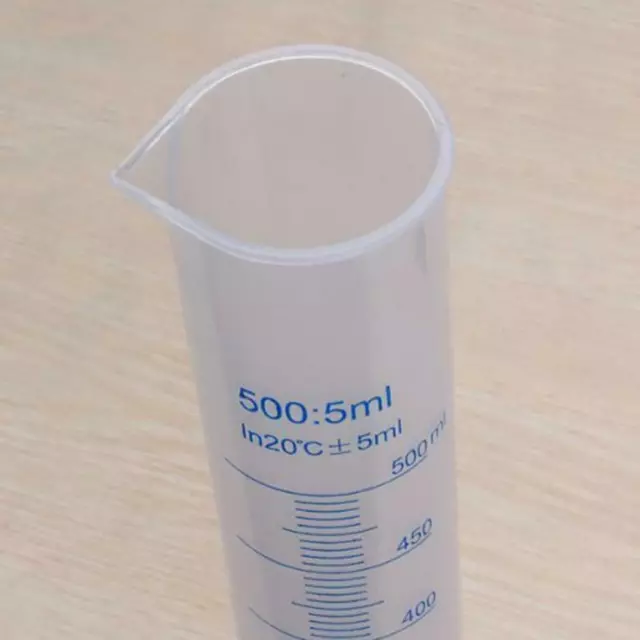 500ml Measuring Cylinder Plastic Graduated Laboratory Liquid Test !е 3