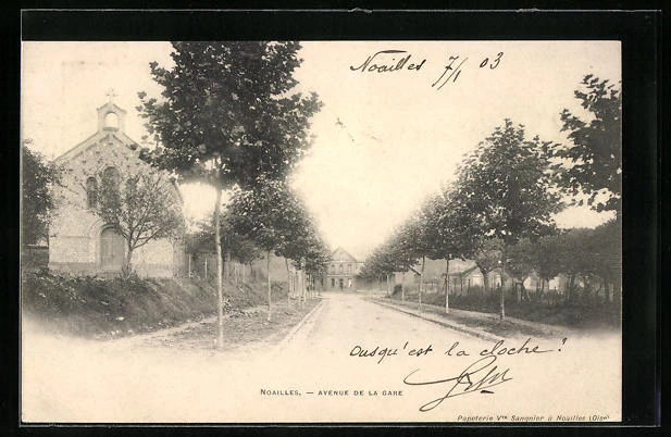 CPA Noailles, Avenue de la Gare 1903