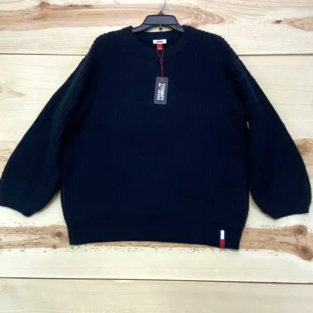 Tommy Hilfiger Sweater Mens Small Blue Navy Crewneck Knit Chunky NWT