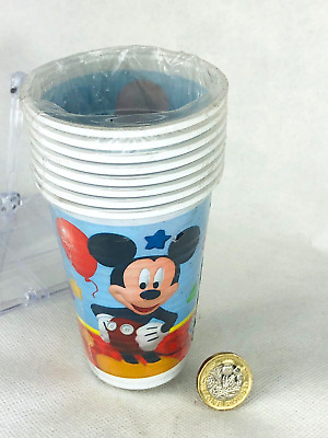 Tazas de plástico fiesta Mickey Mouse pato Donald Disney nuevas 8 piezas 200 ml