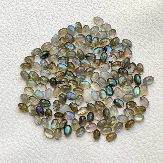 6X4 MM Oval Shape Rare Multi Flashy Labradorite Cabochon Designer Gemstone V93-2