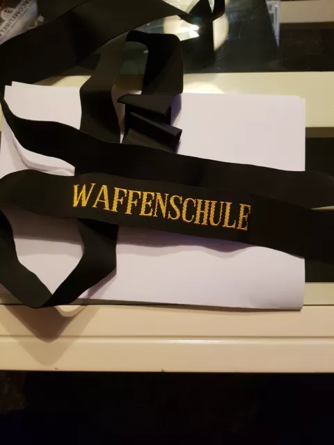 German Navy , weapons school , waffen schule ribbon for navy sailor cap