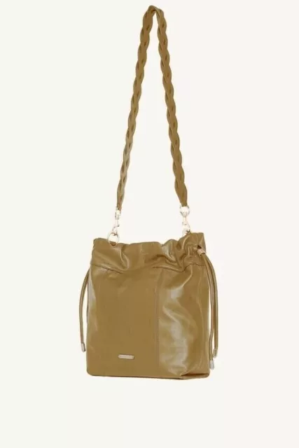 NEW Rebecca Minkoff Womens Alex Slouchy Leather Shoulder Bag Military FREE Ship