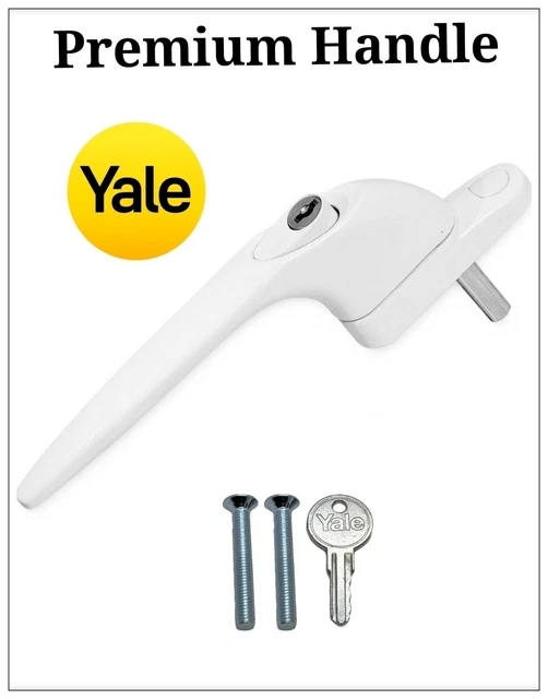 Yale UPVC Window Handle Universal Espag Key Locking For Double Glazing White