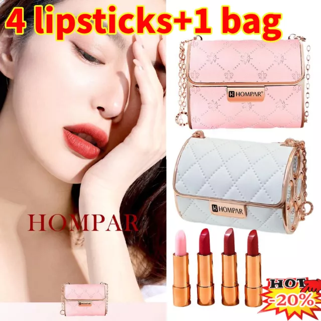 Lipstick Bag Velvet Matte Lipstick Set with Glamour Chain Pouch Gift P5D4