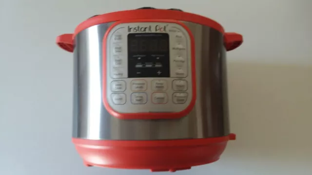 Instant Pot Duo 6qt Electric Pressure Cooker base only. Red.