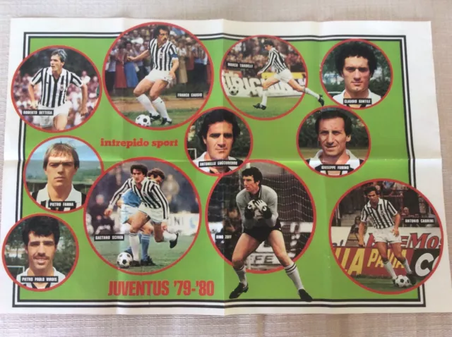 Poster Manifesto Calcio Squadra Juventus F.c. Intrepido Sport 1979/80