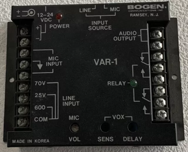 Used Bogen Voice Activated Relay VAR-1