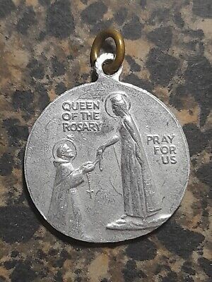 Vintage Queen of the Rosary Pray for us St Jude Thaddeus intercede for us Medal