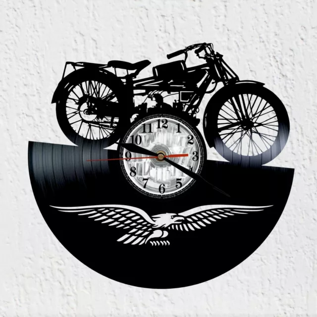 Reloj de pared de disco vinilo Silueta Moto Clasico Italiano Vintage moto guzzi