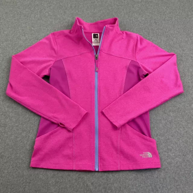 North Face Jacket Girls Large 14-16 Full Zip Long Sleeve Pink Coat Thumb Holes