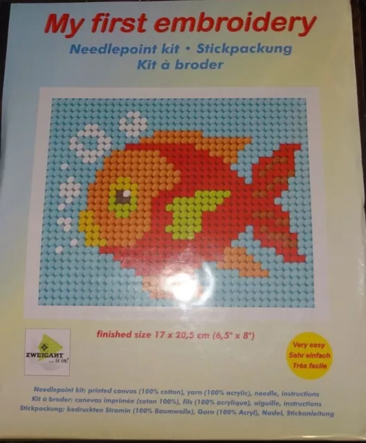 Stickpackung Fisch Gobelinstich Sticken für Kinder 9739