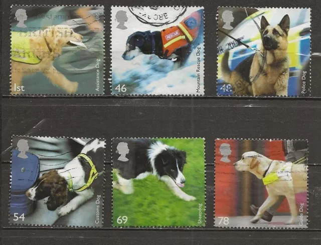 Great Britain, Scott 2539-44, working dogs complete set used