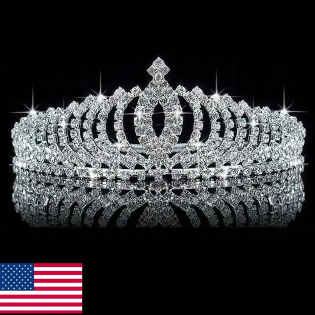 Bridal Wedding Crystal Rhinestone Tiara Hair Band Princess Prom Crown Head Band