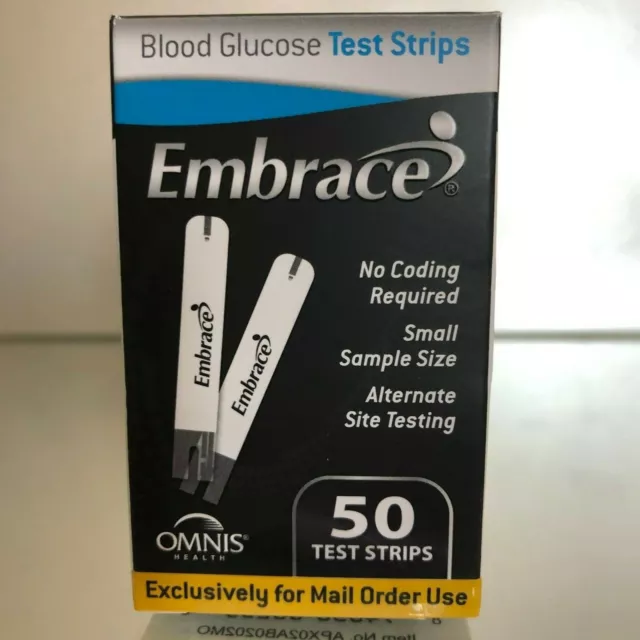 Embrace Blood Glucose Test Strips 50 CT.  Exp 07/2025 Free and Fast Shipping