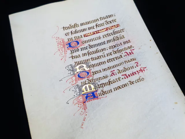 1430 Spectacular Medieval Latin Manuscript on Vellum, Illuminated Book of Hours