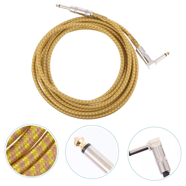 Câble De Guitare 10 Pieds (3 M) - Blindé, Avec Connecteurs Plaqués Or, Pour Guitare, Basse, Clavier, + 3 Médiators !