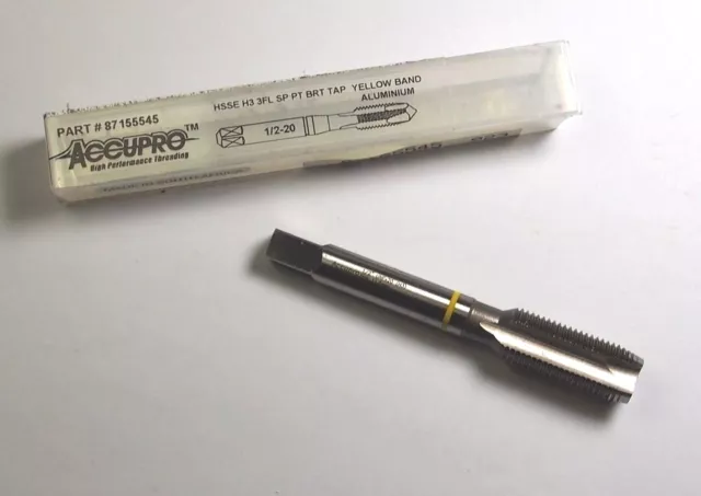 Plug Spiral Point Tap 1/2-20 H3 3FL HSSE UNF Yellow Band