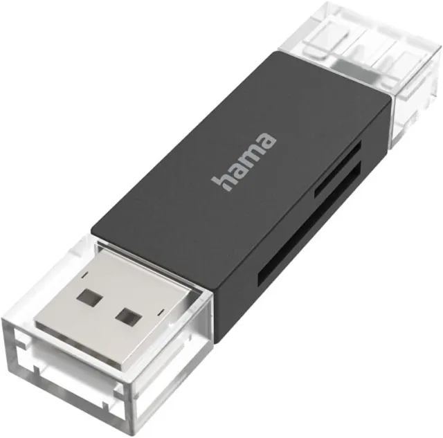 Hama 2in1 USB-C + USB-A Card Reader - USB 3.2 - OTG - SD + microSD - NEU