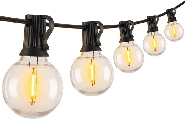 LED G40 OUTDOOR String Lights 48 feet dimmable wireless remote