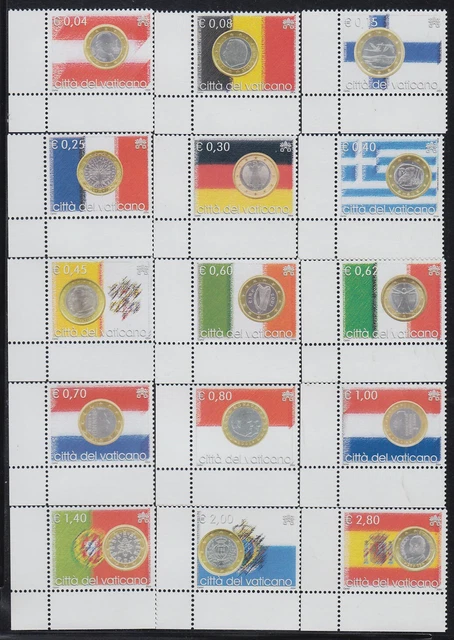 Vatican 1345/59 Coin Unique IN 15 States MNH