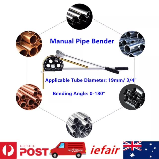 Manual Copper Pipe Bender HVAC Refrigeration Ratcheting Tube Bender 19mm/3/4inch
