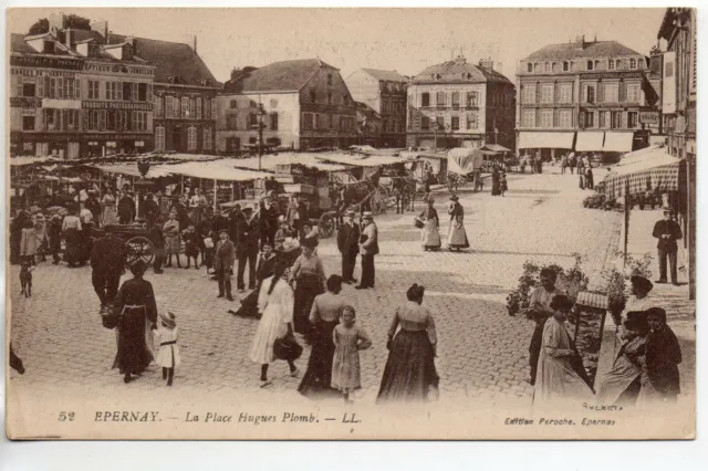 EPERNAY - Marne - CPA 51 - Shops - Hugues Lead Market - Brown Edition