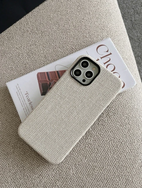 Beige Woven iPhone 14 13 12 11 Pro Max, Pro And Standard Case