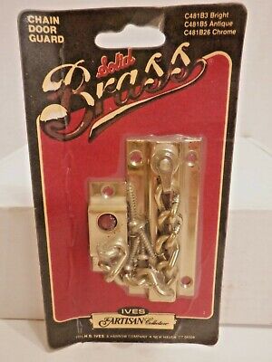 Vintage New Ives Artisan Collection Solid Brass Chain Door Guard Harrow Company