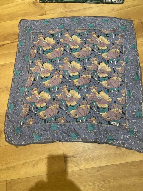 large Vintage LIBERTY silk  fine twill scarf art nouveau floral