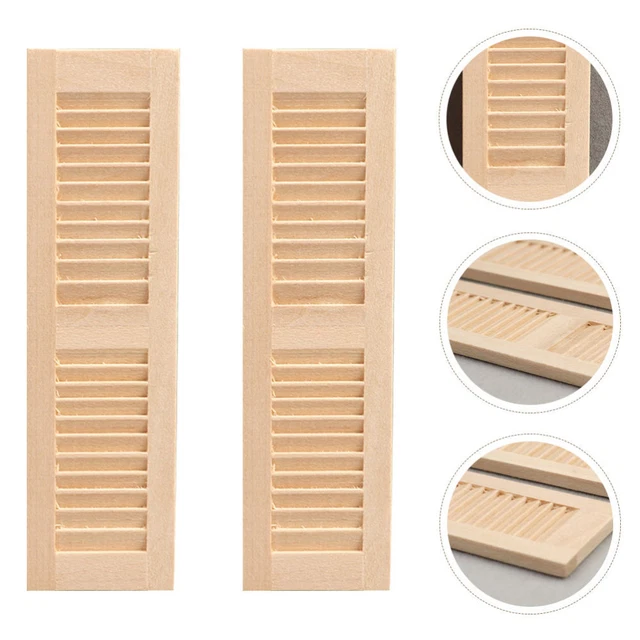 1: 12 Scale Wood Windows Wear- Resistant Miniature Shutter Dolls House Ornaments