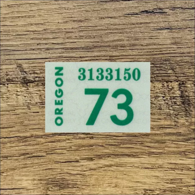 1973 OREGON License Plate Registration Tab