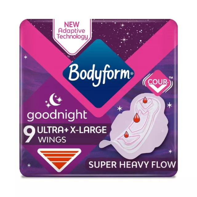 Bodyform Ultra Night X-Large With Wings Sanitary Towels Pads 9 per pack